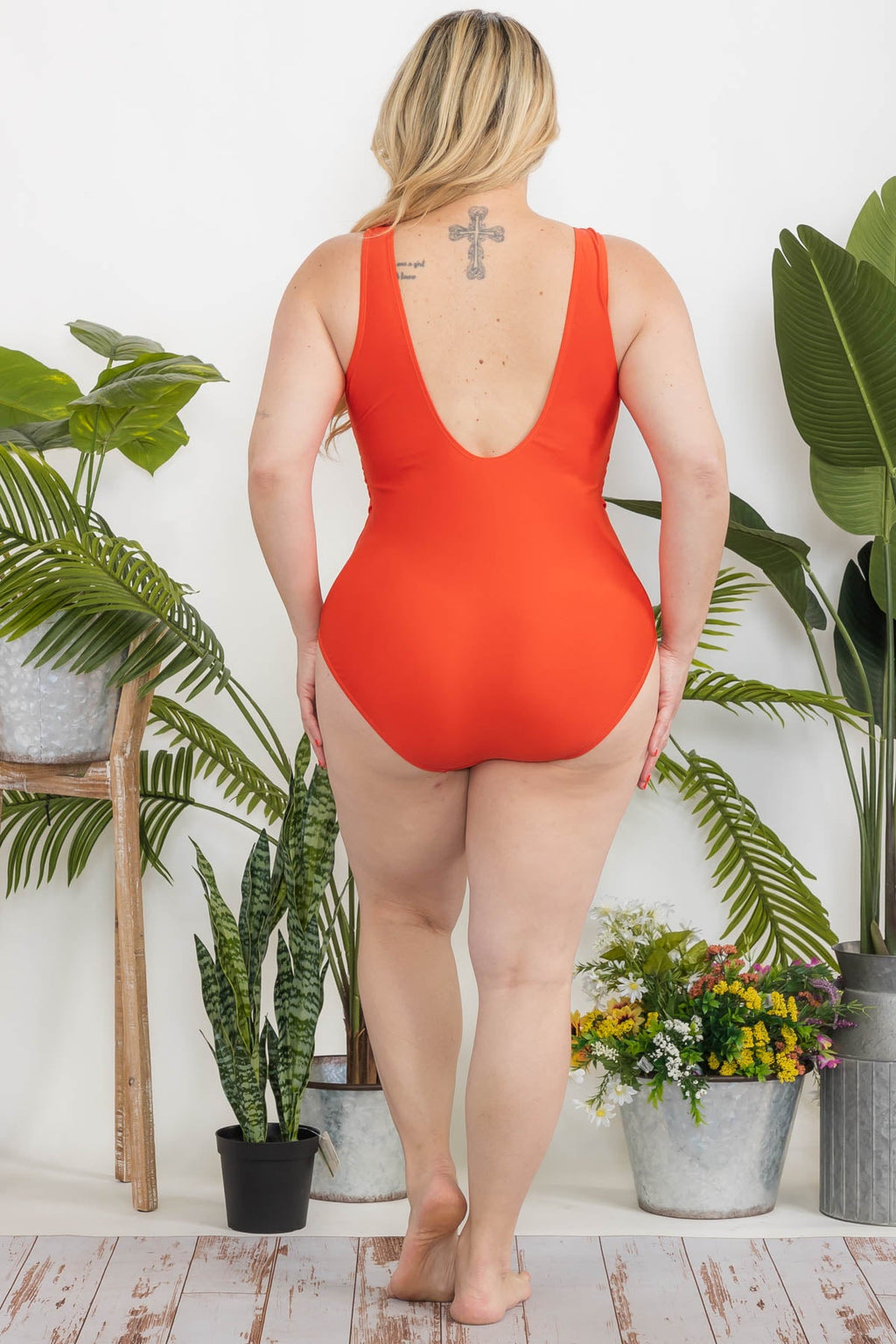 H2910  Plus-Size Belted Swimsuit