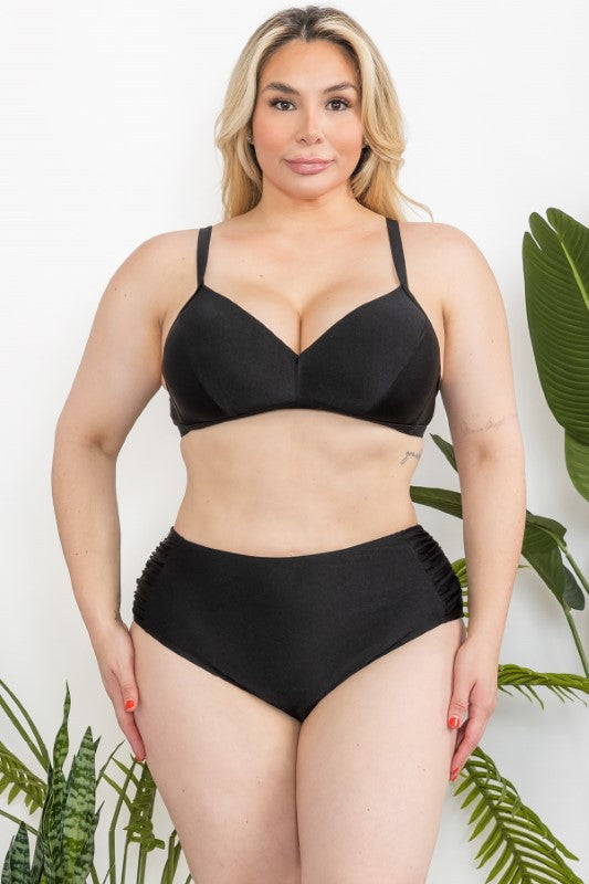 H3036 Plus-Size High-Waisted Bikini